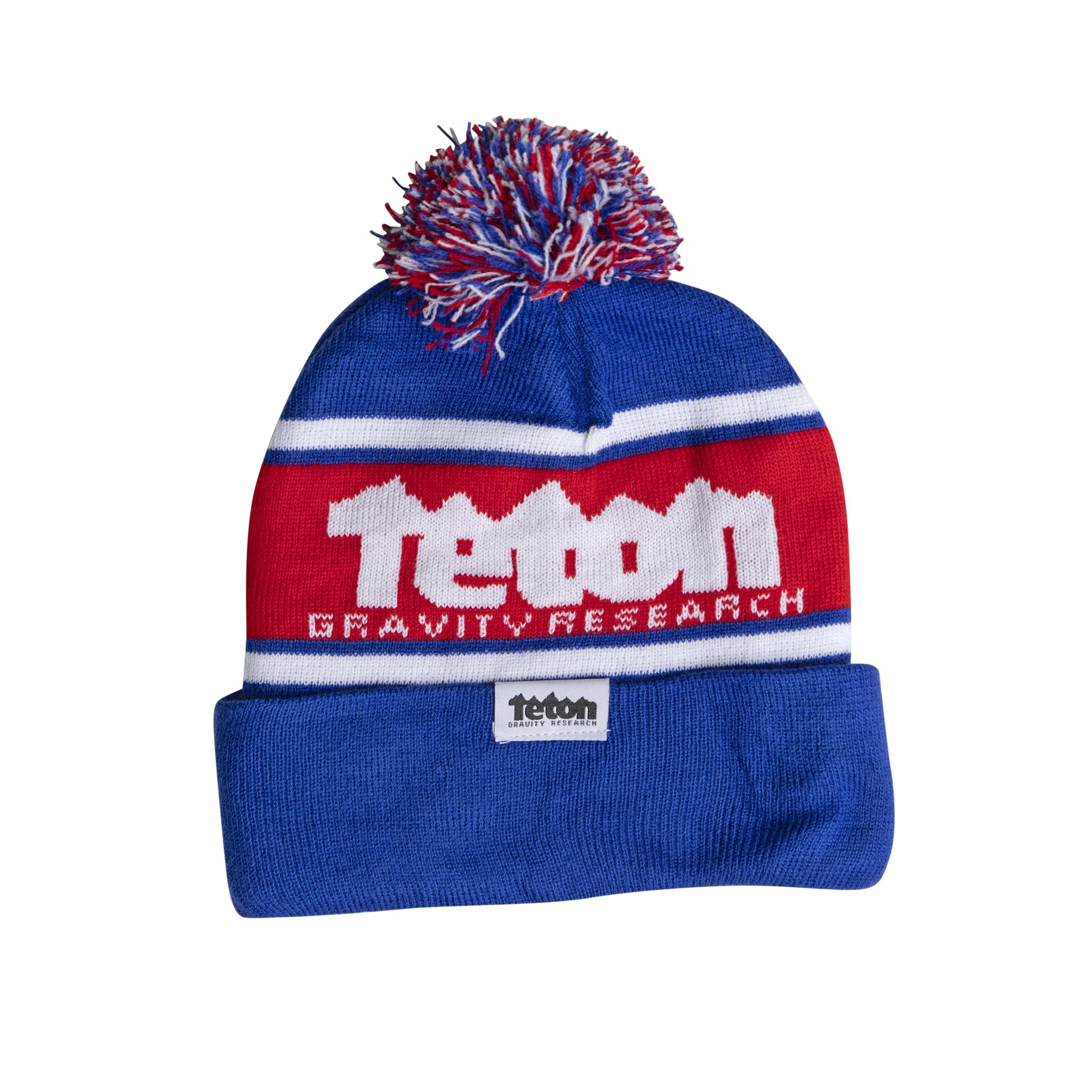 Classic Pom Beanie | Blue/Red | Teton Gravity Research