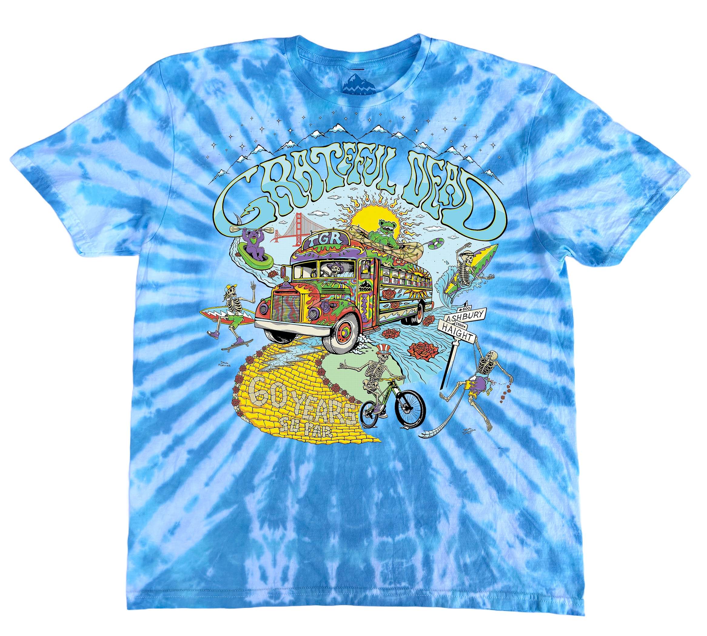 Grateful Dead 60th x Peter Forsythe Tee - Blue Tie Dye