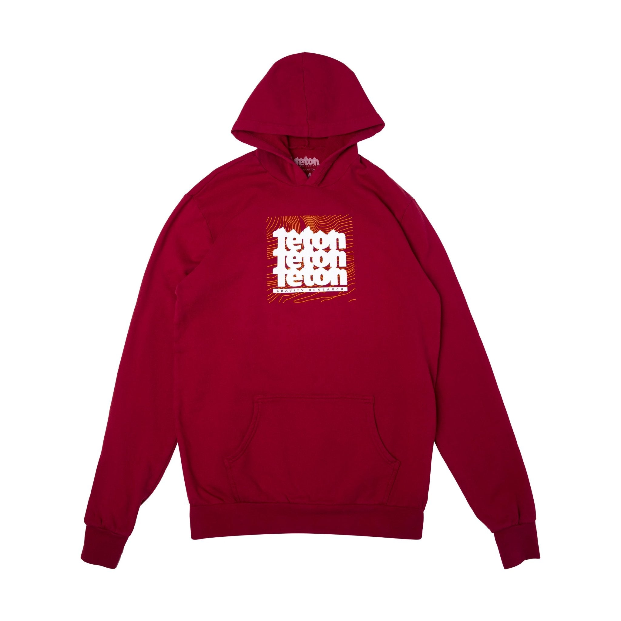 Topo Map Stacked Hoodie - Teton Gravity Research #color_tibetan red